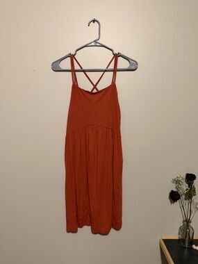 Old Navy Rust Orange Crisscross Strap Midi Dress